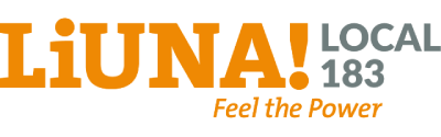 LiUNA Local 183 logo with bold orange and black text